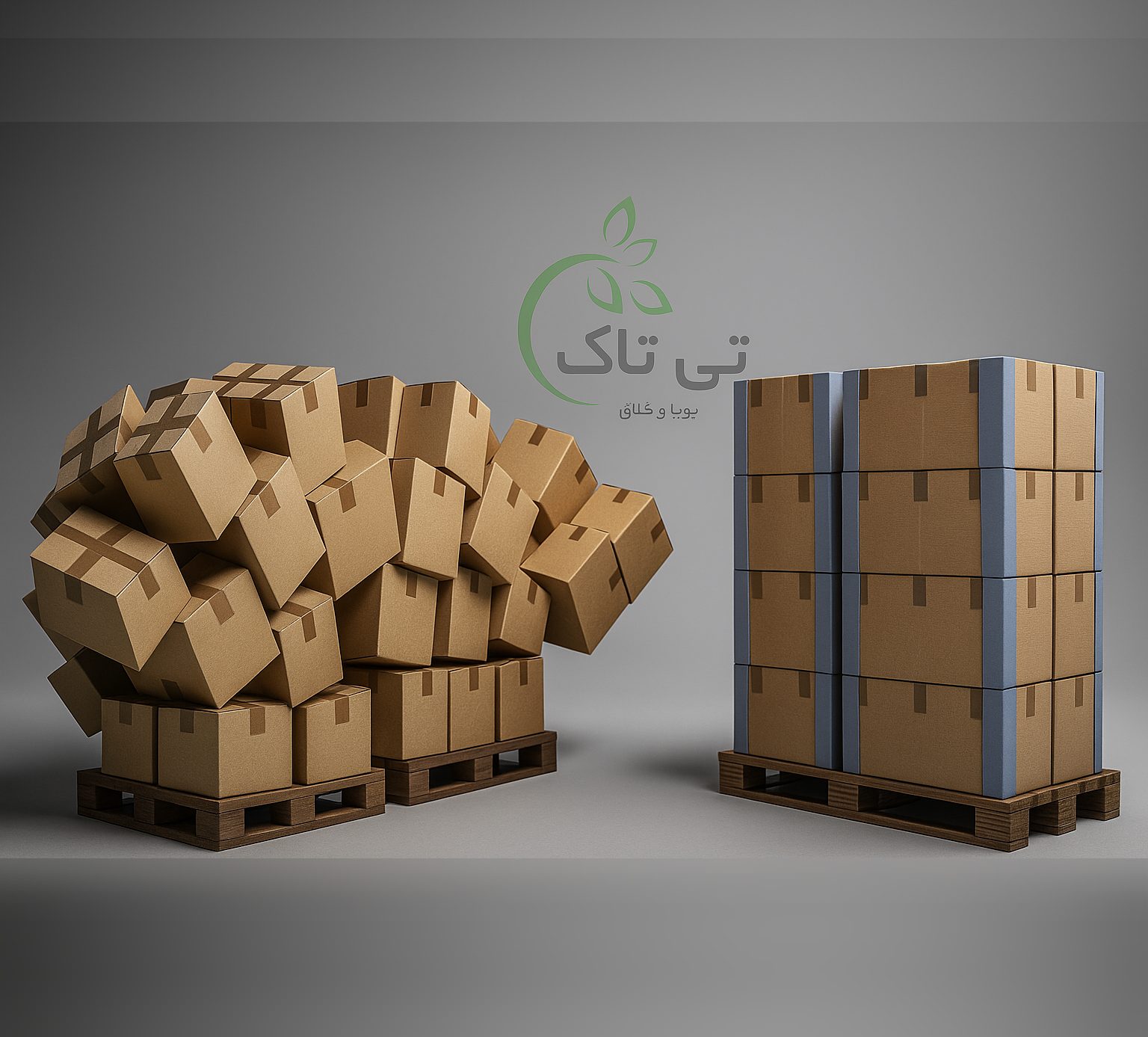 نبشی پلاستیکی محافظ کارتن روی پالت  نبشی پلاستیکی محافظ کارتن روی پالت