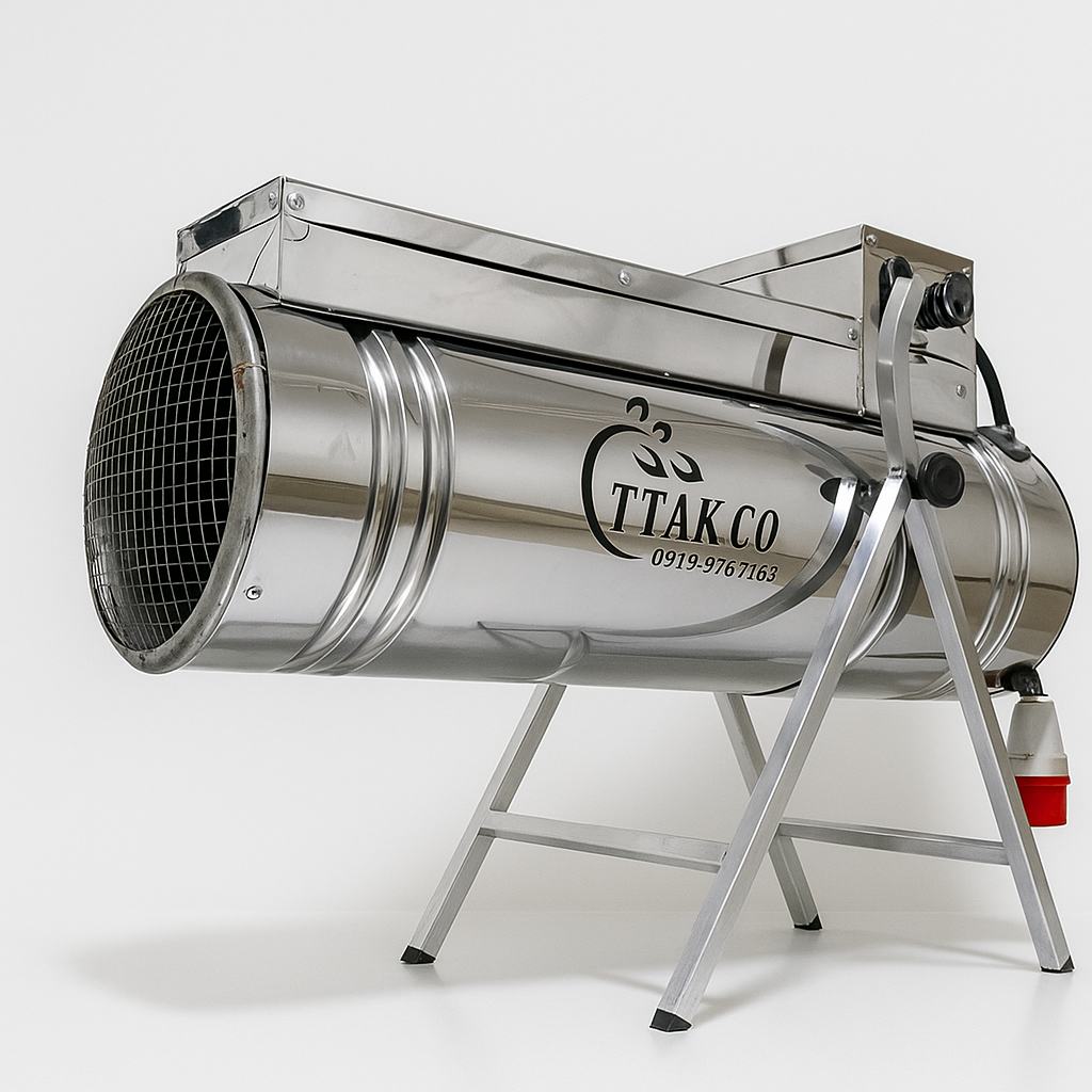 جت هیتر برقی سه فاز 12 کیلو وات مناسب برای گرمایش مرغداری گلخانه قالیشویی سالن قارچ