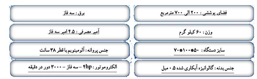 مشخصات رطوبت ساز پروانه ای 4 اسب بخار مشخصات رطوبت ساز پروانه ای 4 اسب بخار